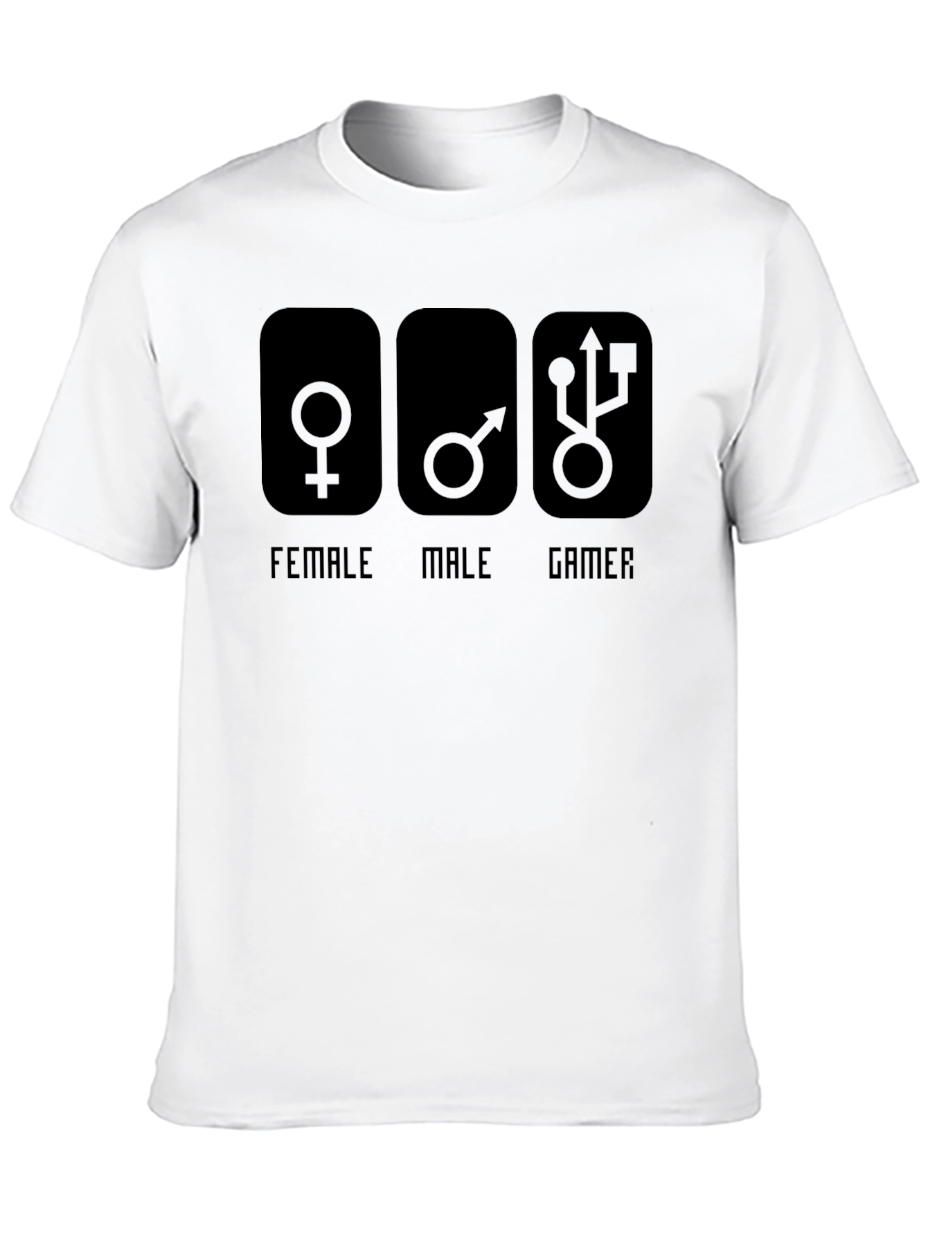 Gamer T-Shirt - Male Female Gamer Design - Black