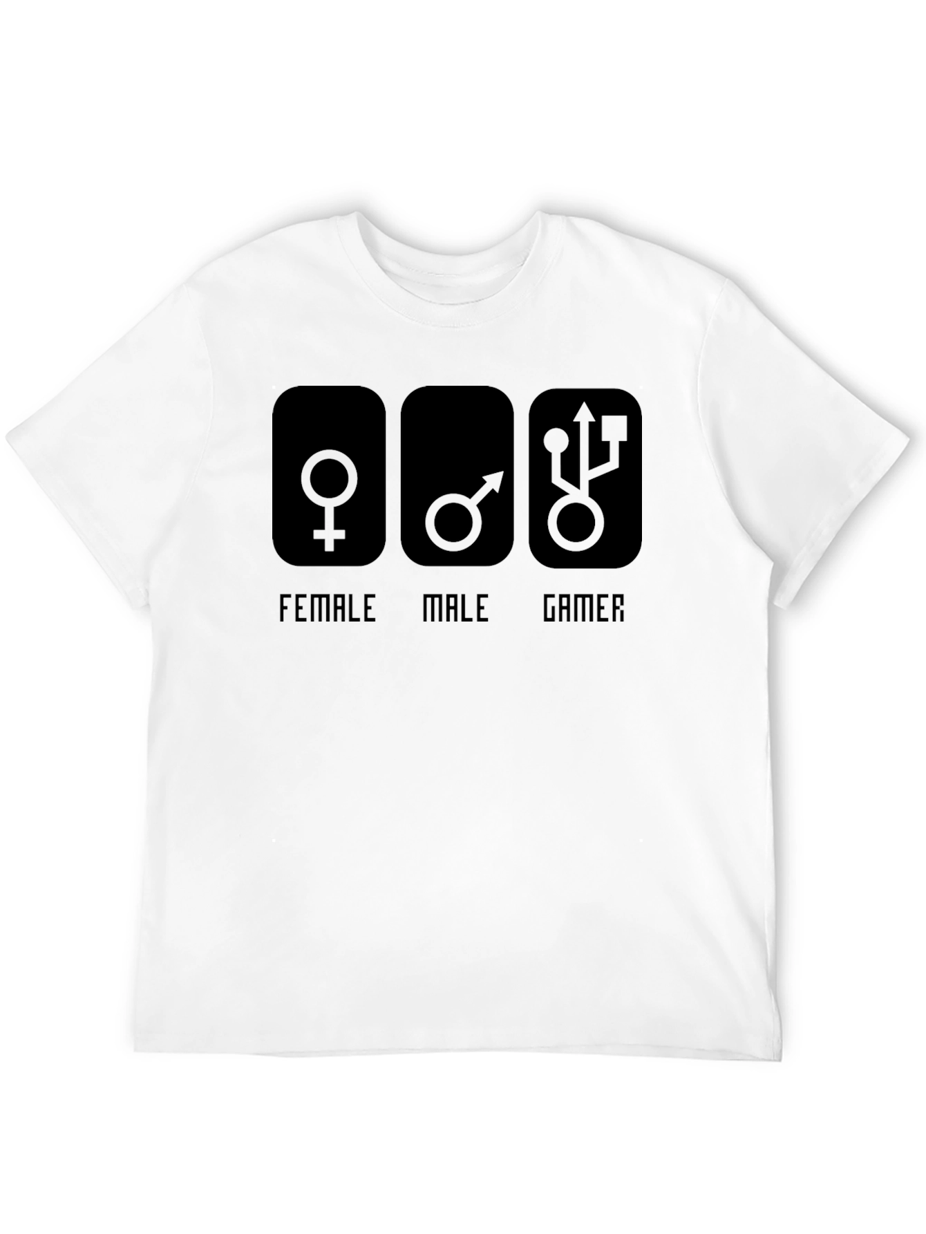 Gamer T-Shirt - Male Female Gamer Design - Black