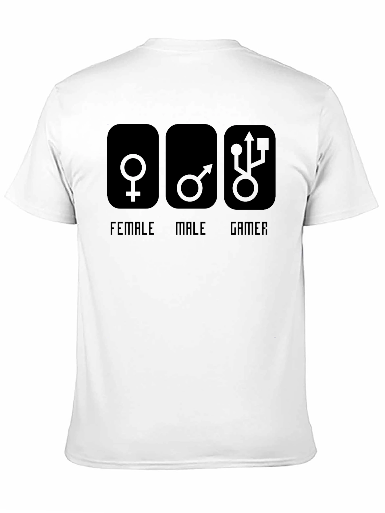 Gamer T-Shirt - Male Female Gamer Design - Black