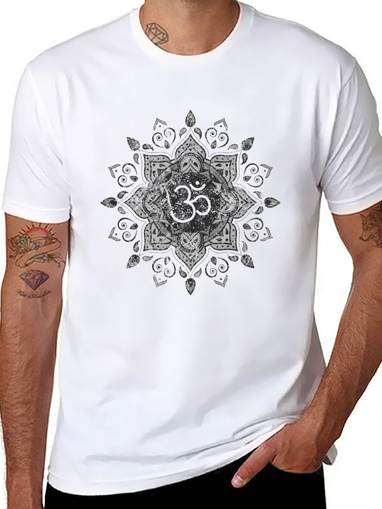 Om Mandala Graphic Tee - Black