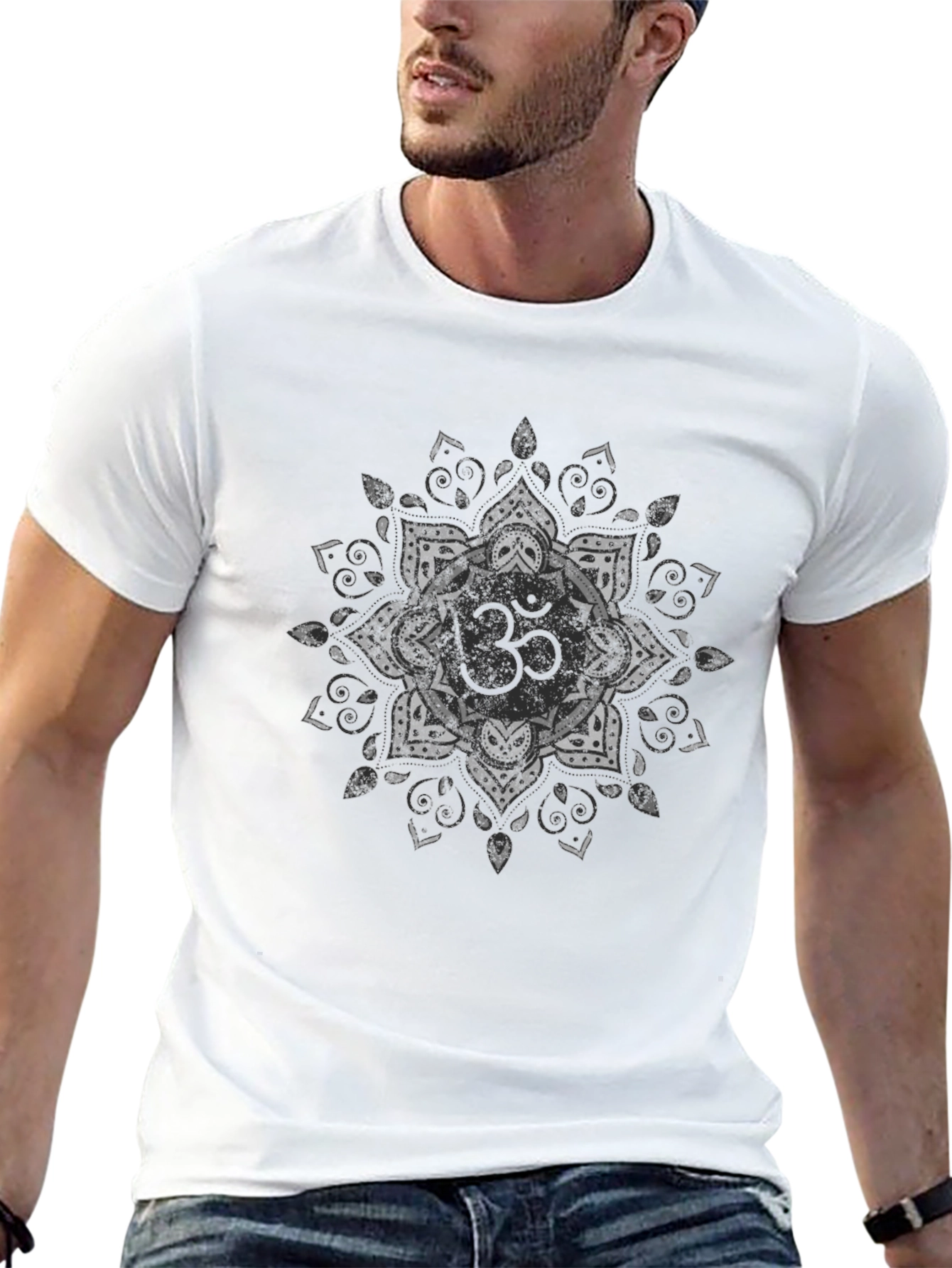 Om Mandala Graphic Tee - Black