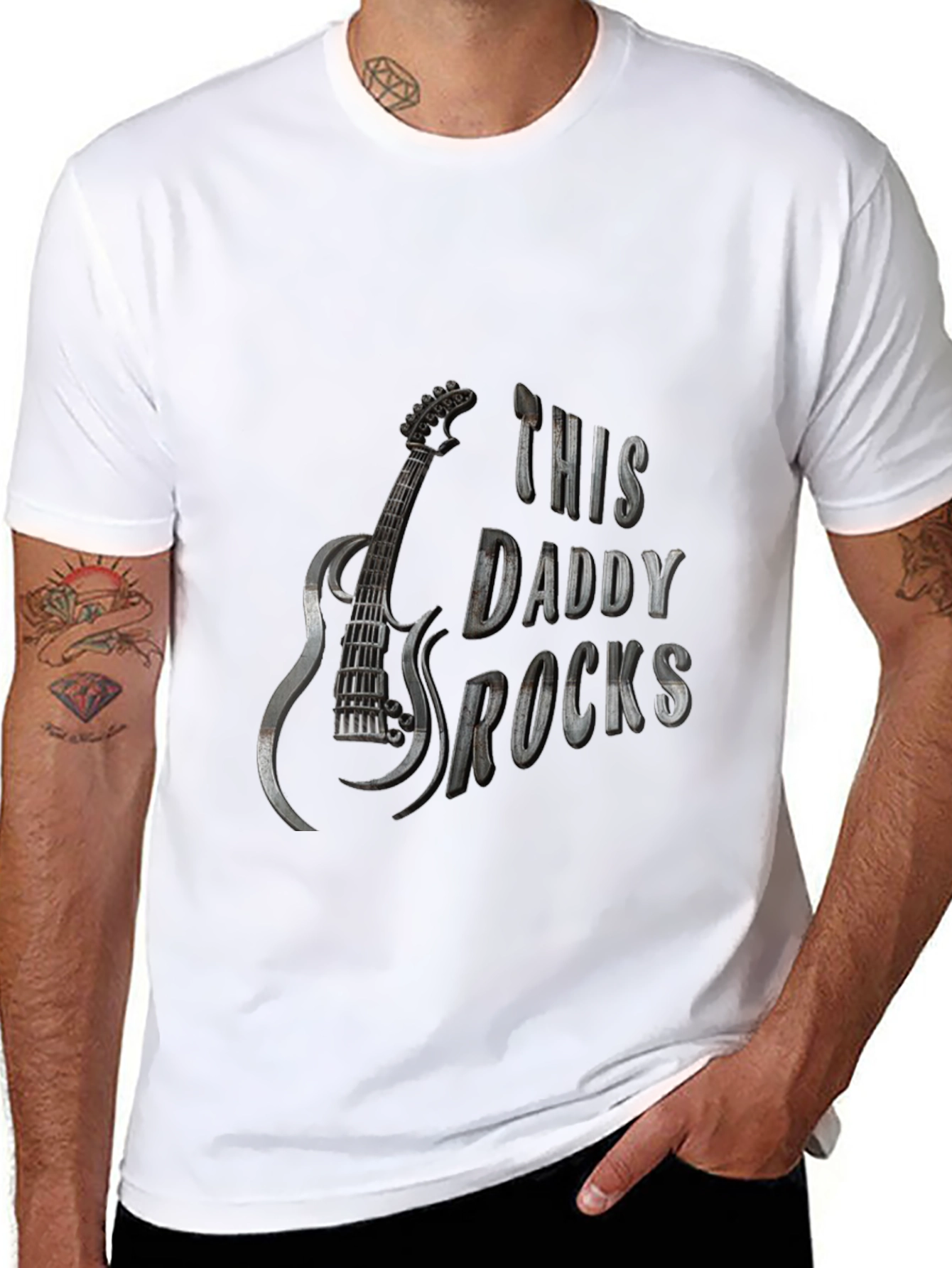 This Daddy Rocks Guitar T-Shirt