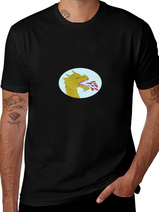Dragon Fire T-Shirt - Black Cotton Blend