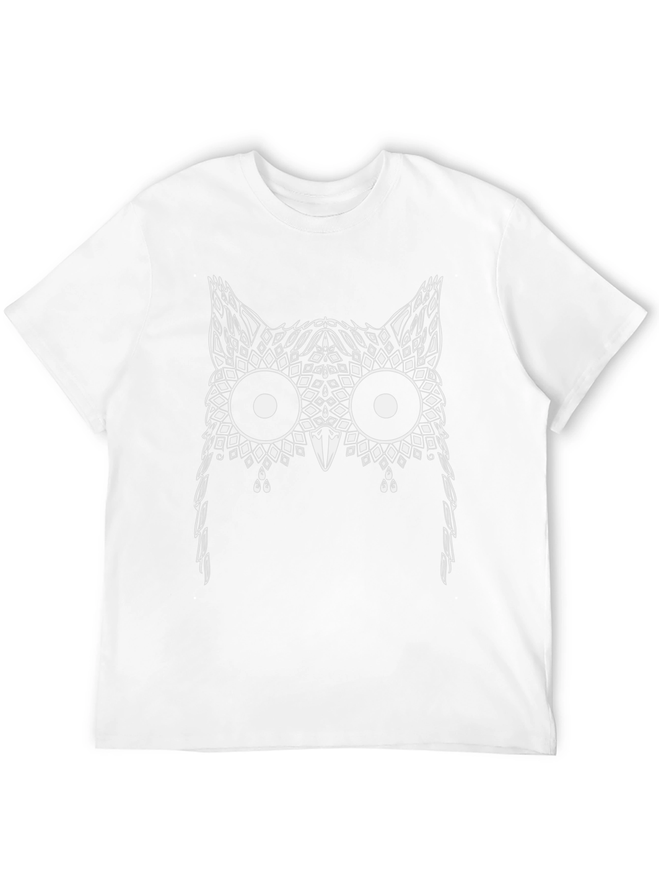 Abstract Owl Graphic Print Black T-Shirt