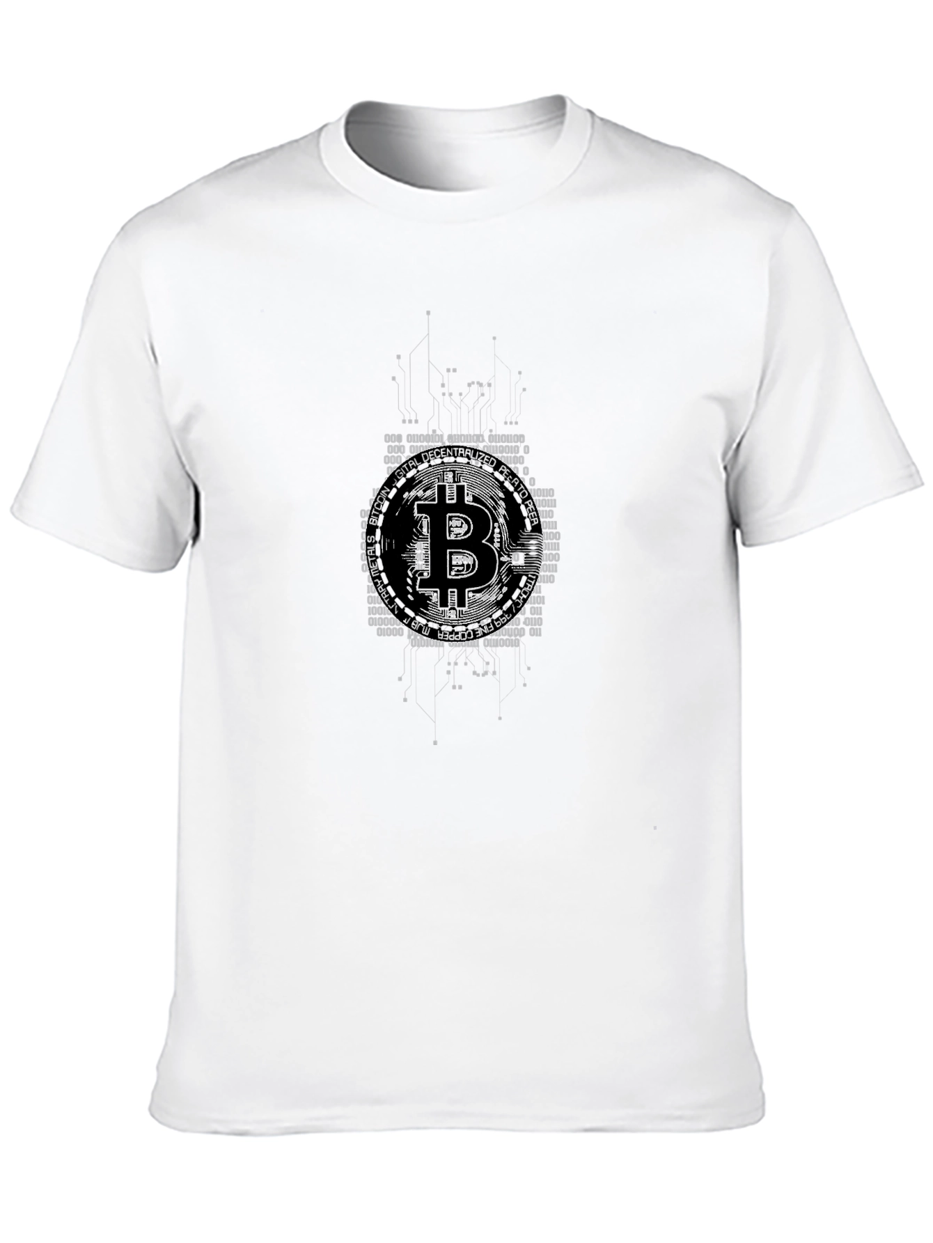 Bitcoin Digital Code Graphic Black T-Shirt