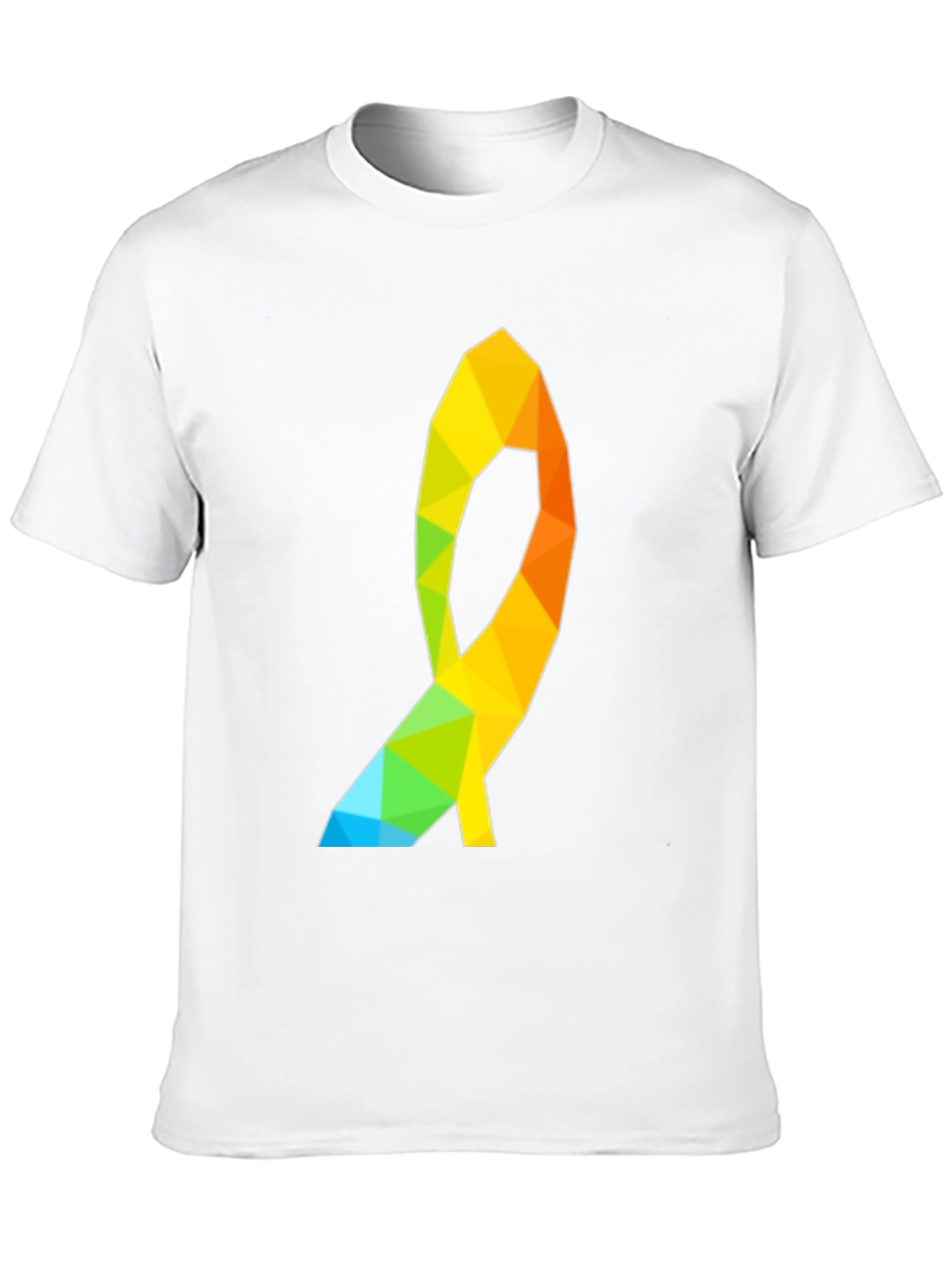 Geometric Ribbon Graphic Tee - Modern Casual Style