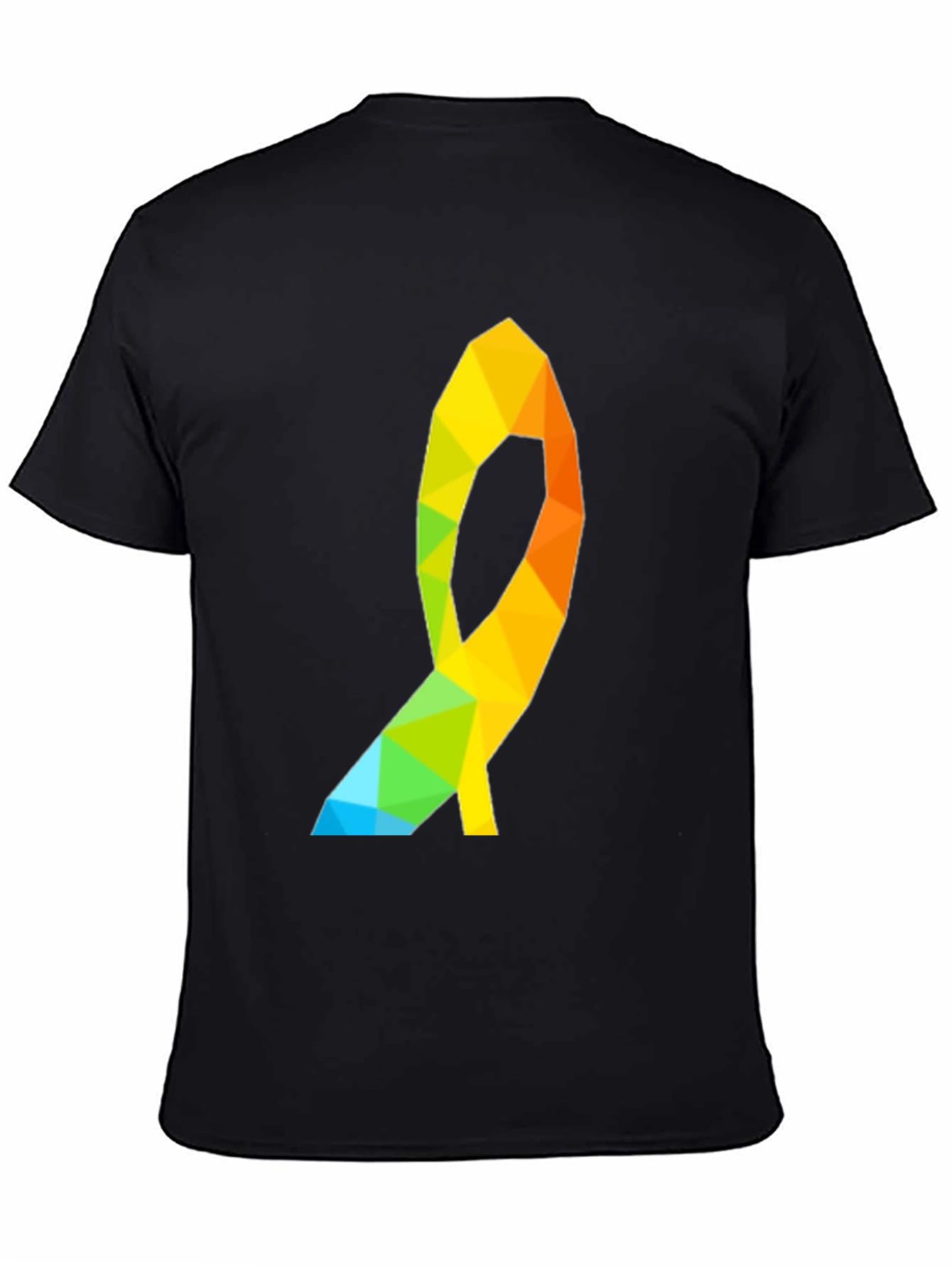 Geometric Ribbon Graphic Tee - Modern Casual Style