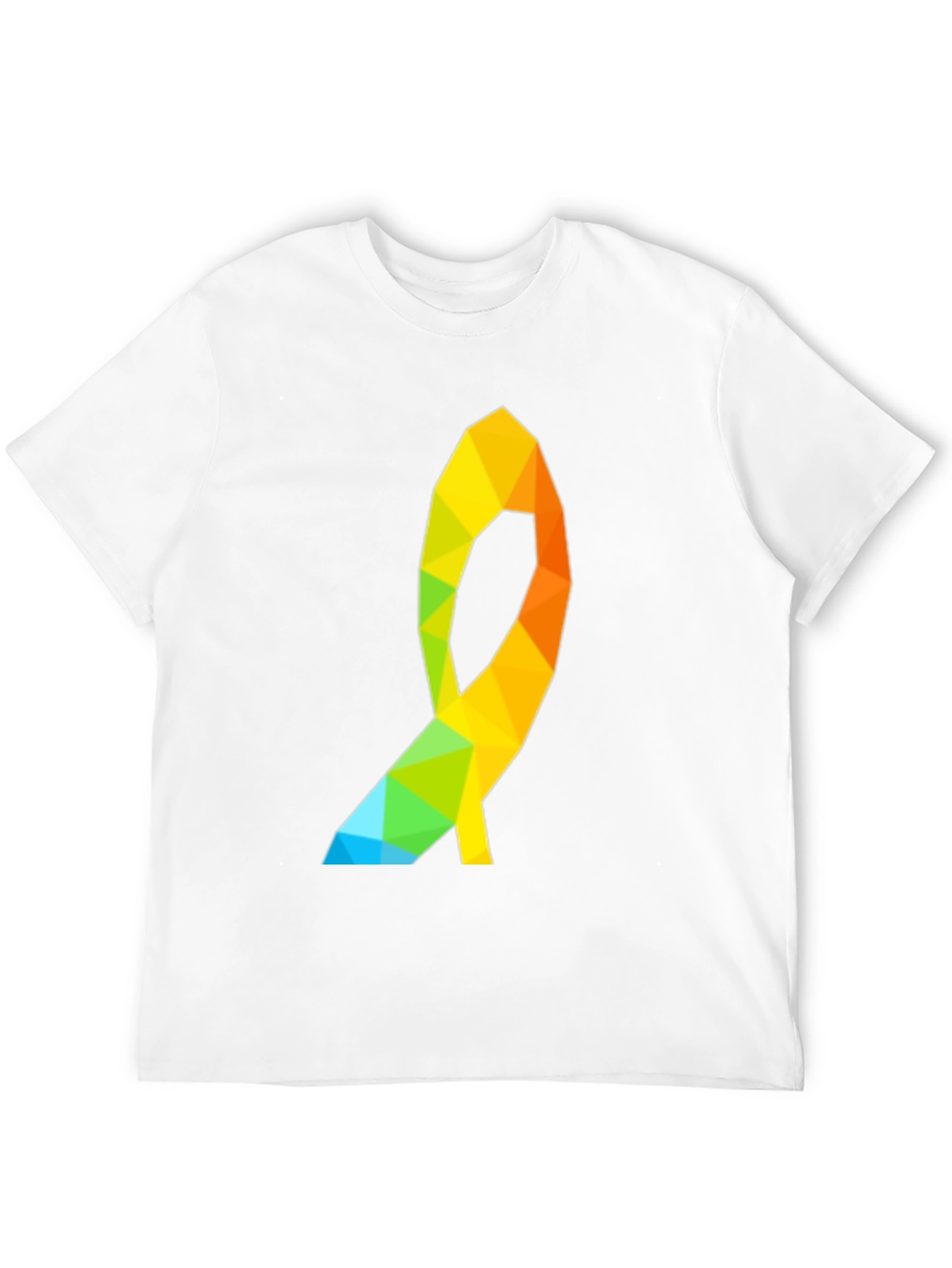 Geometric Ribbon Graphic Tee - Modern Casual Style