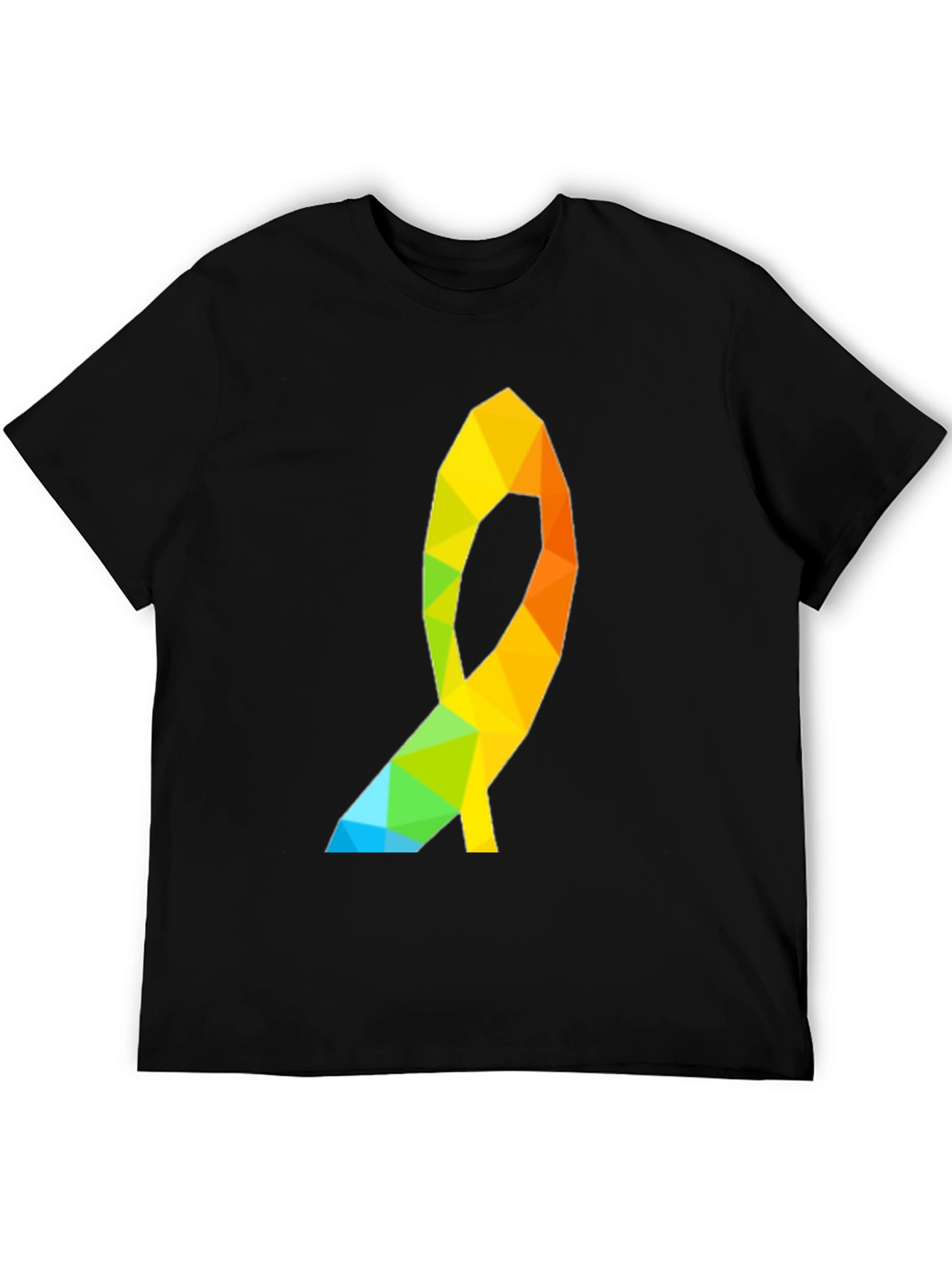 Geometric Ribbon Graphic Tee - Modern Casual Style
