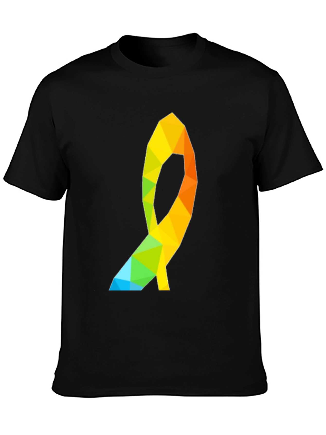 Geometric Ribbon Graphic Tee - Modern Casual Style