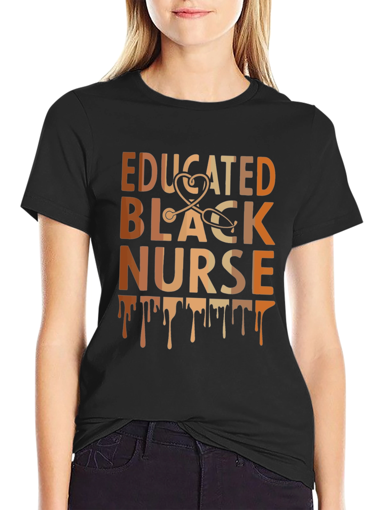 Educated Black Nurse Tee - Stylish Graphic T-Shirt