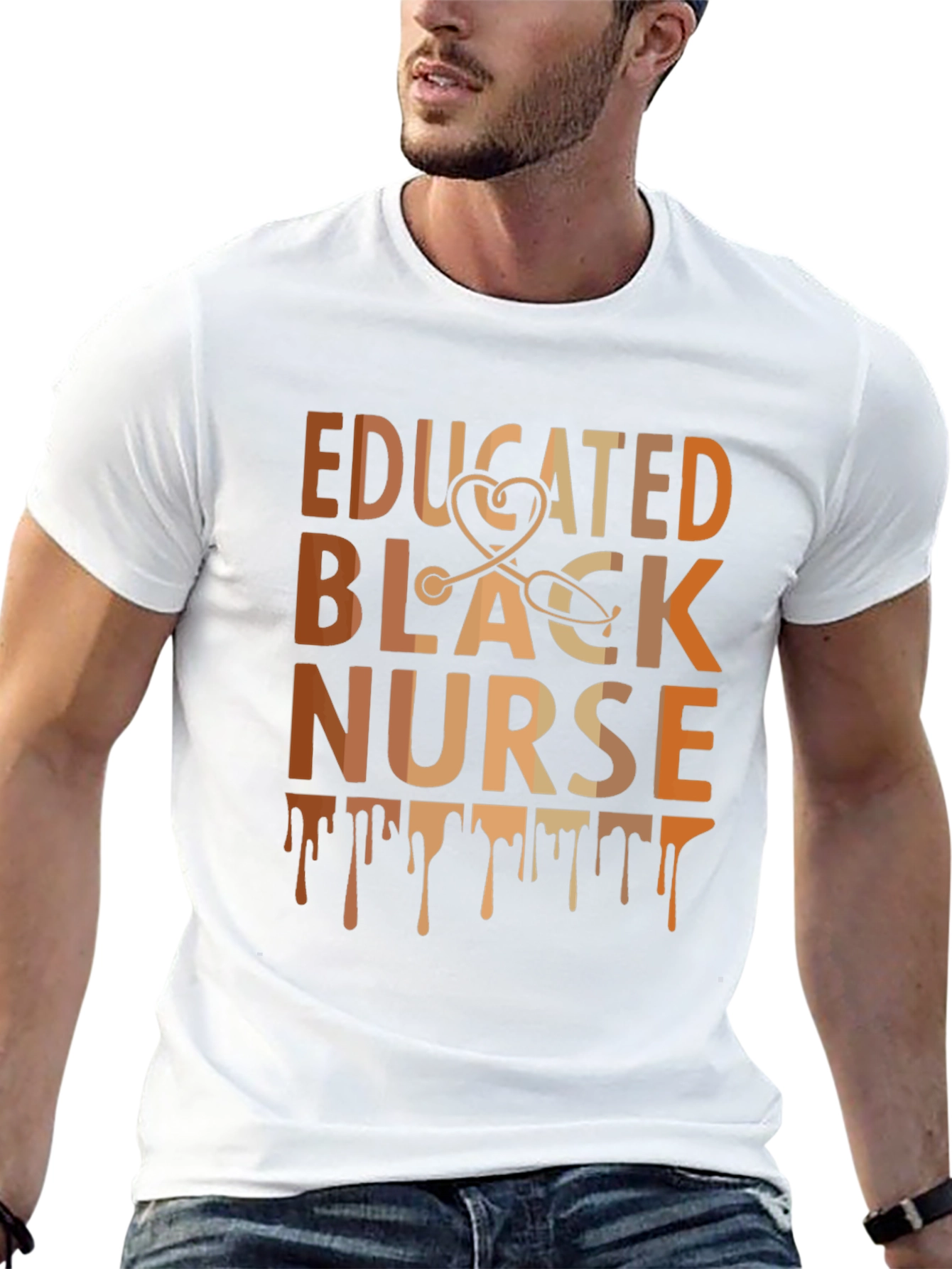 Educated Black Nurse Tee - Stylish Graphic T-Shirt