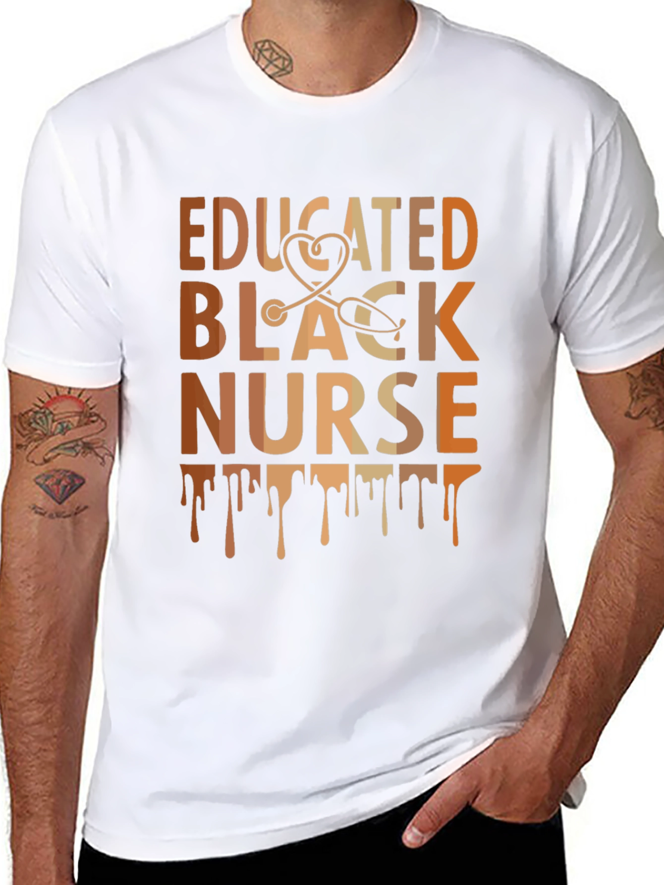 Educated Black Nurse Tee - Stylish Graphic T-Shirt