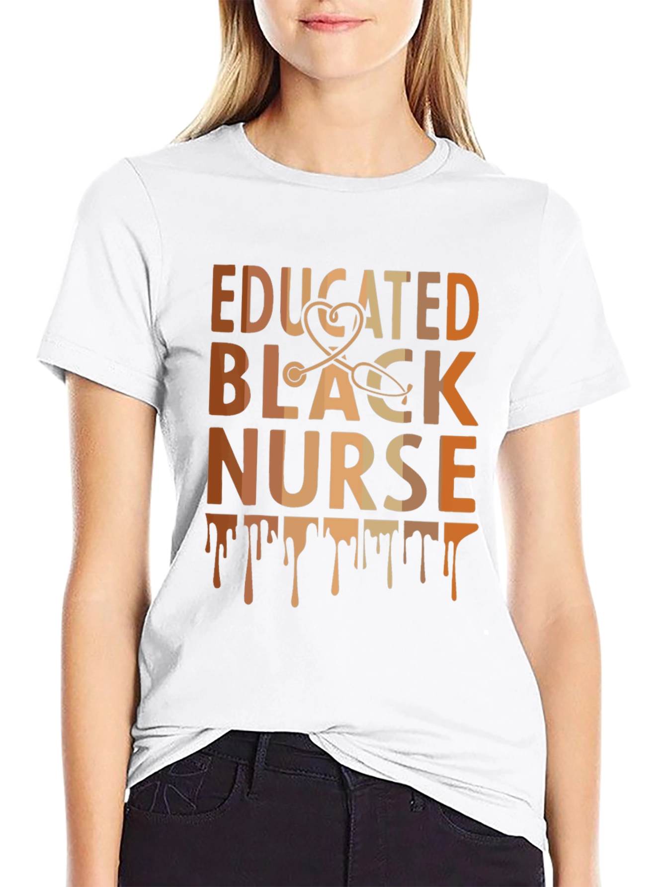 Educated Black Nurse Tee - Stylish Graphic T-Shirt