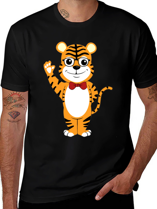 Tiger Cartoon Graphic Black T-Shirt