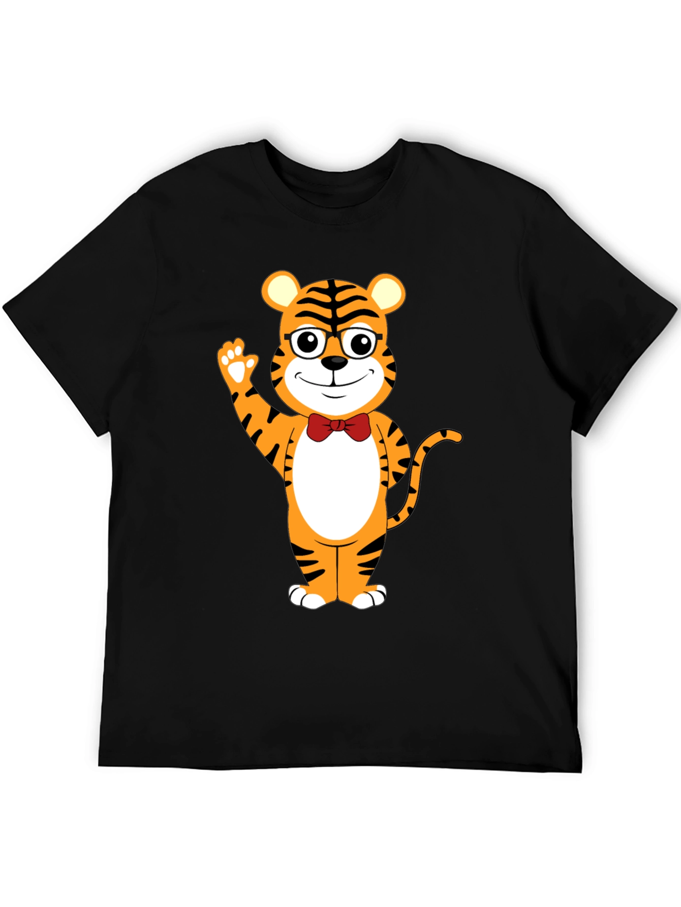 Tiger Cartoon Graphic Black T-Shirt