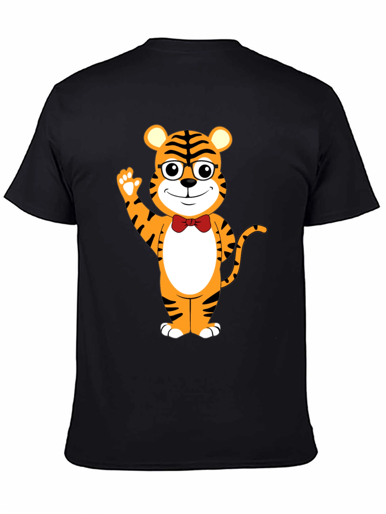Tiger Cartoon Graphic Black T-Shirt