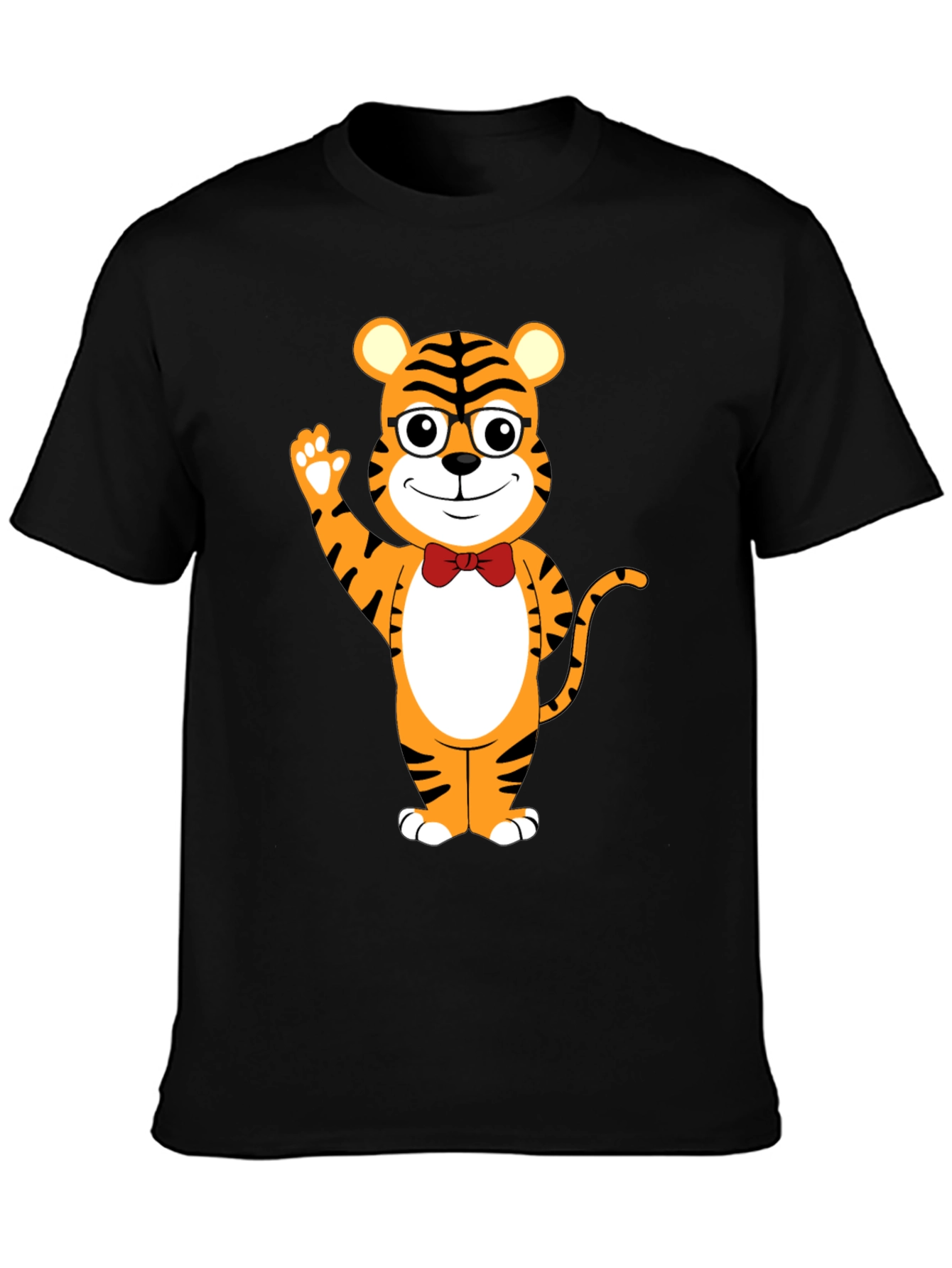 Tiger Cartoon Graphic Black T-Shirt