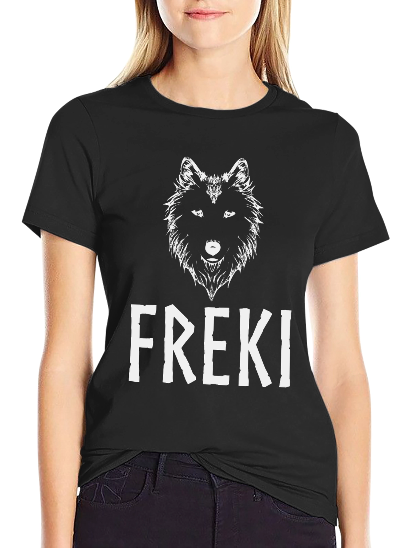 Freki Wolf Graphic T-Shirt - Viking Inspired Design