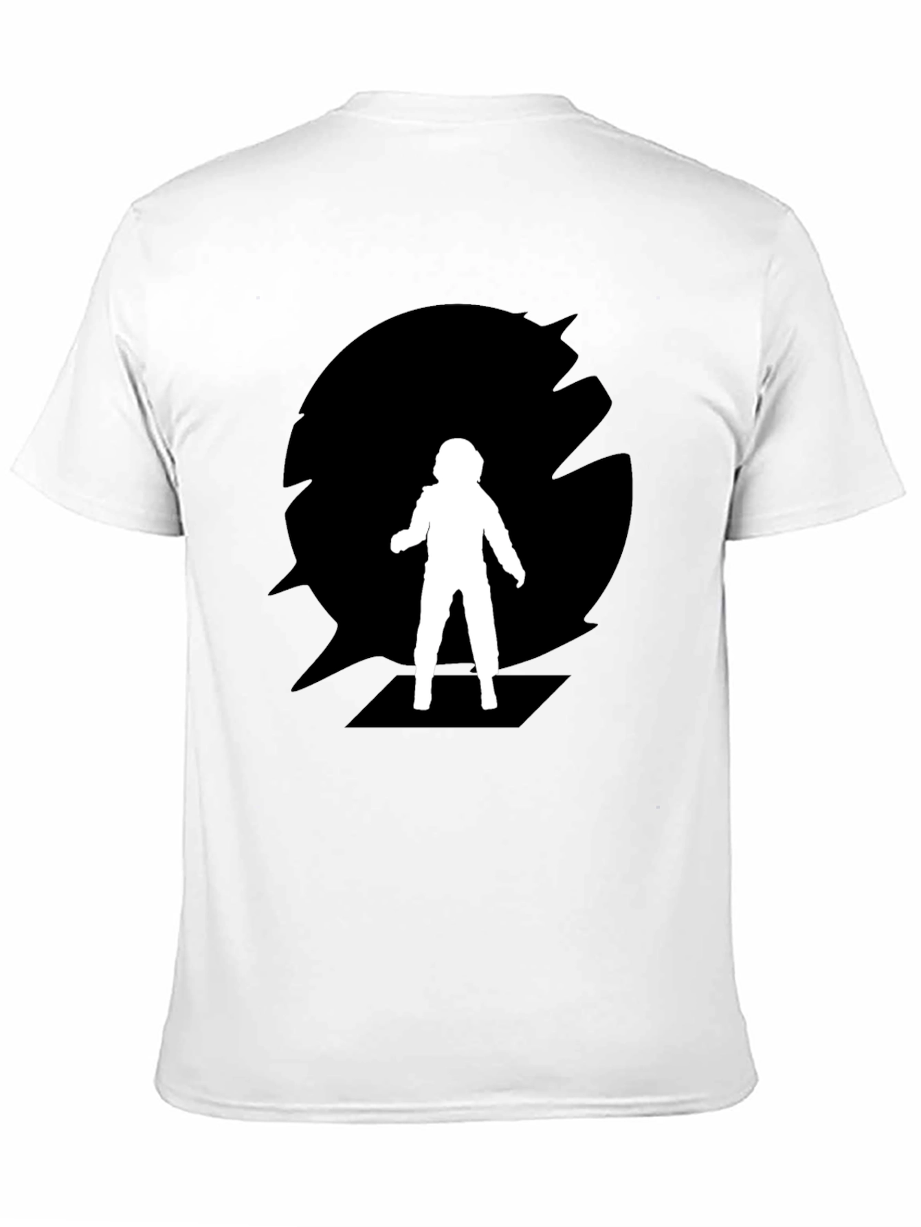 Astronaut Silhouette Black Crew Neck T-Shirt