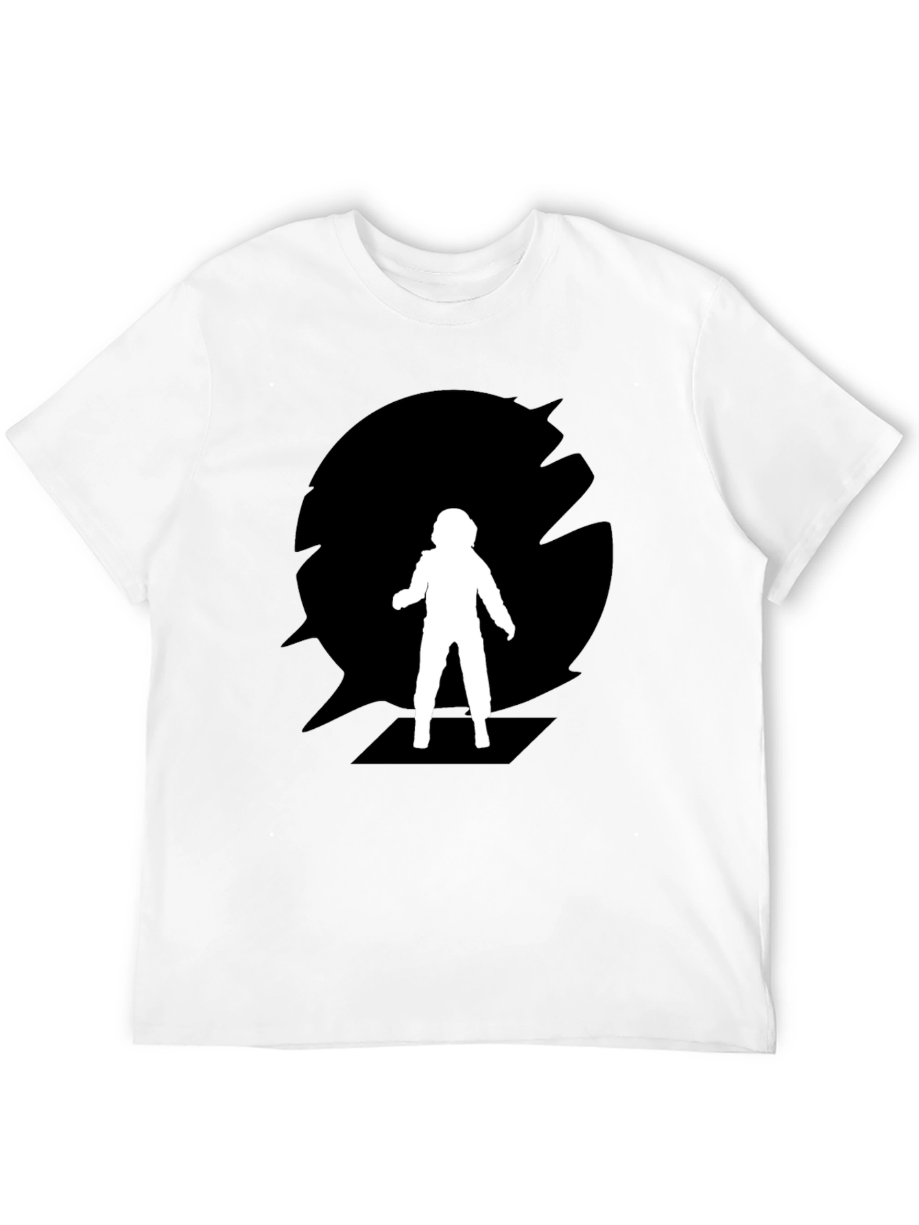 Astronaut Silhouette Black Crew Neck T-Shirt