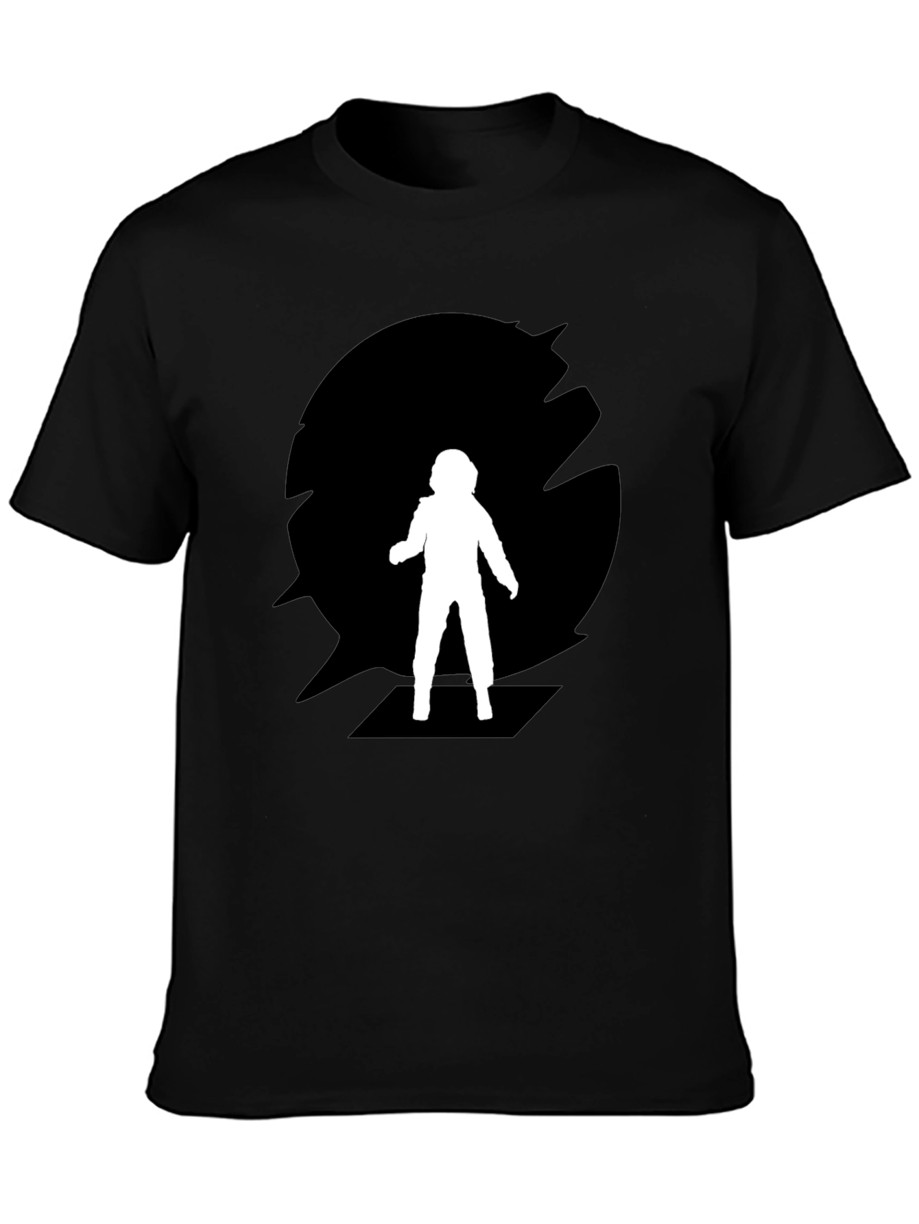 Astronaut Silhouette Black Crew Neck T-Shirt