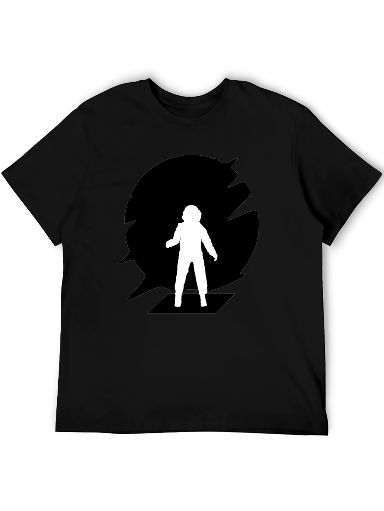 Astronaut Silhouette Black Crew Neck T-Shirt
