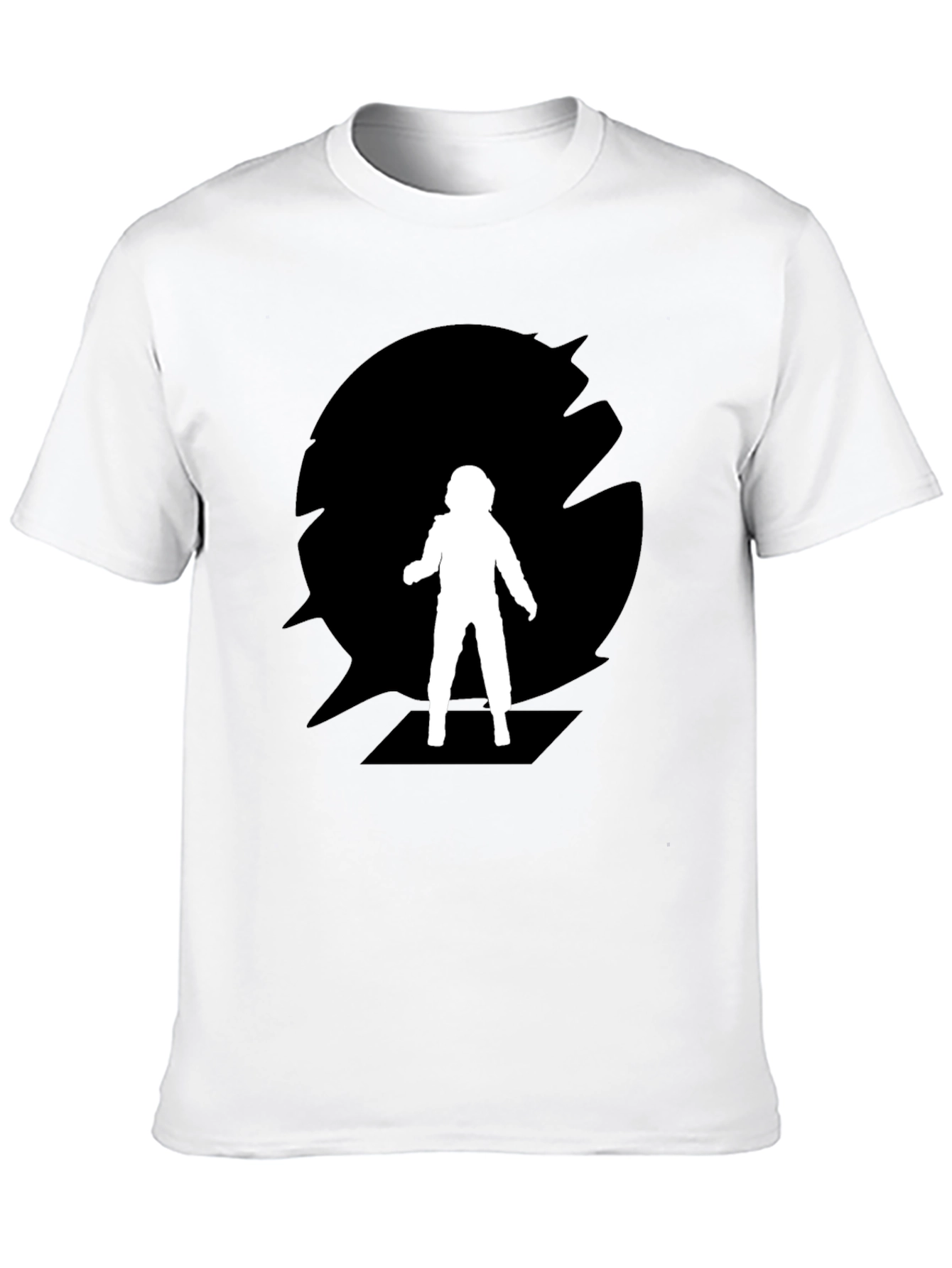 Astronaut Silhouette Black Crew Neck T-Shirt