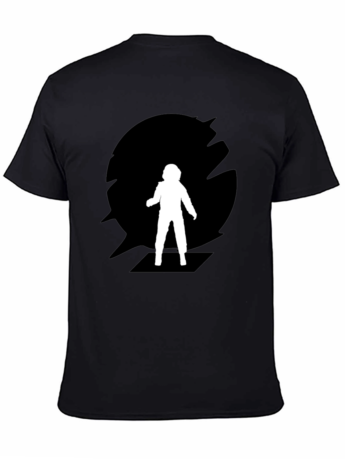 Astronaut Silhouette Black Crew Neck T-Shirt