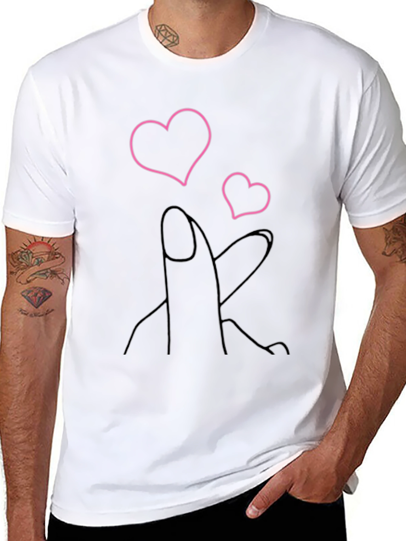 Heart Fingers Graphic Tee - Stylish & Trendy