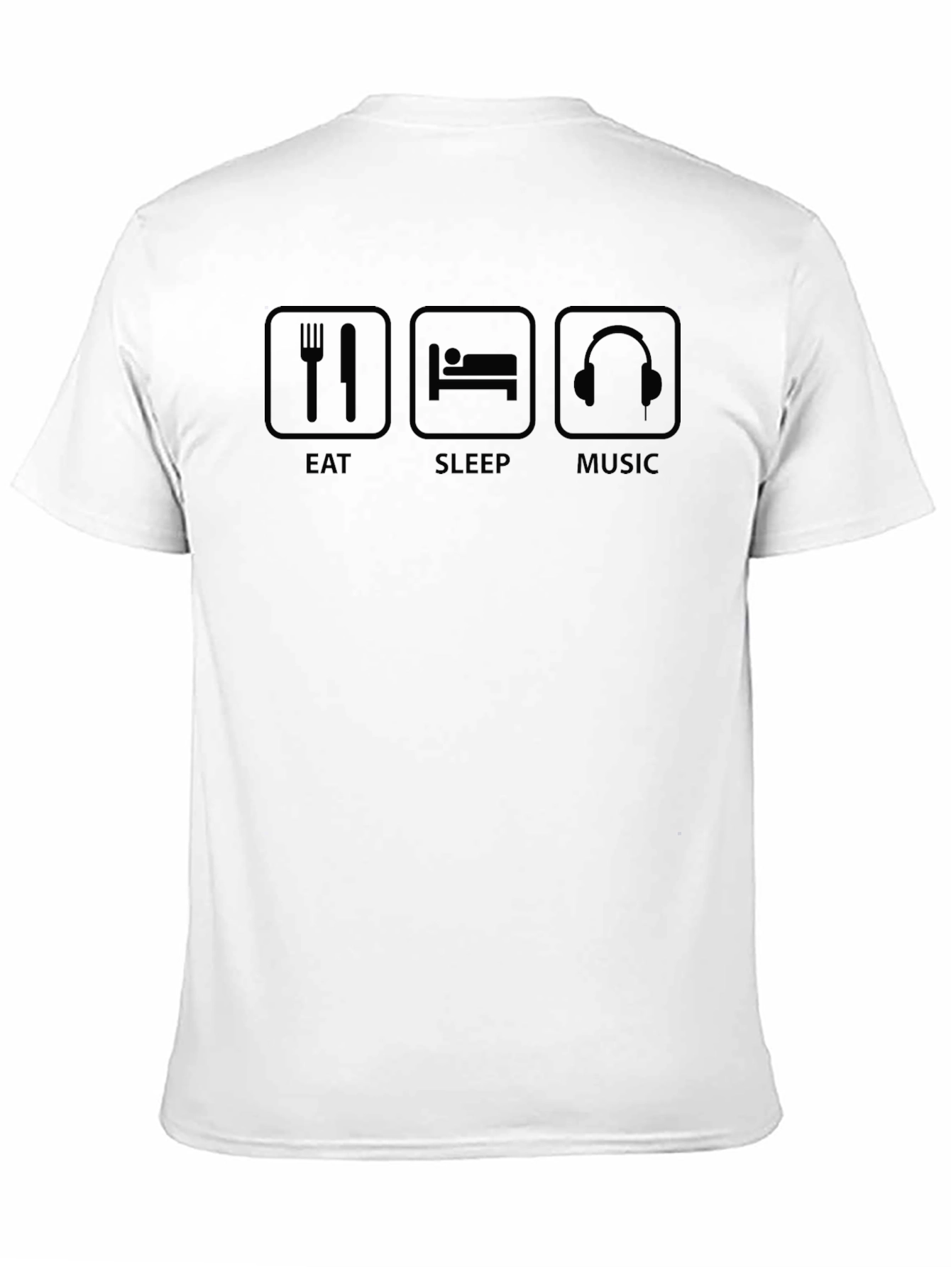 Eat Sleep Music Graphic Tee - Black Cotton T-Shirt