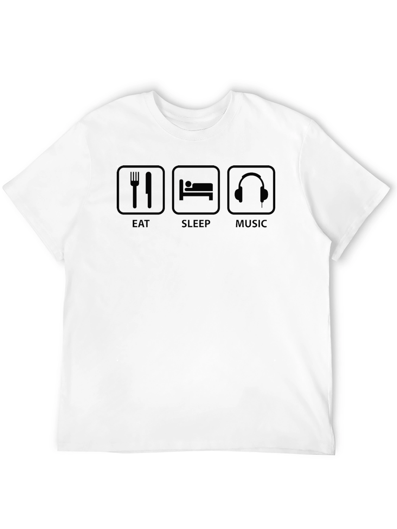 Eat Sleep Music Graphic Tee - Black Cotton T-Shirt