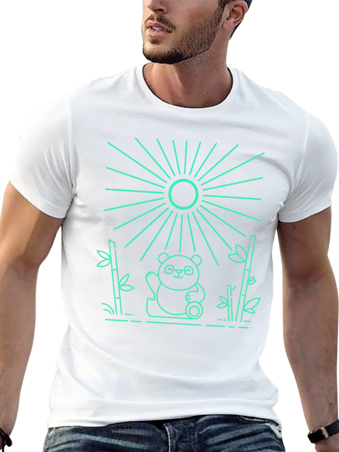 Panda Bamboo Graphic Tee - Cool Design