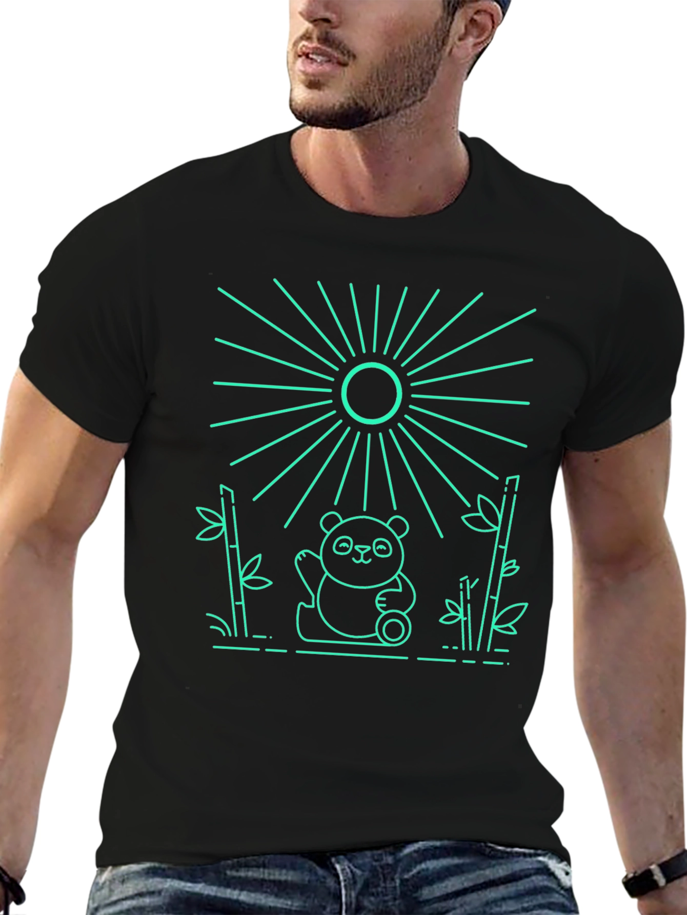 Panda Bamboo Graphic Tee - Cool Design