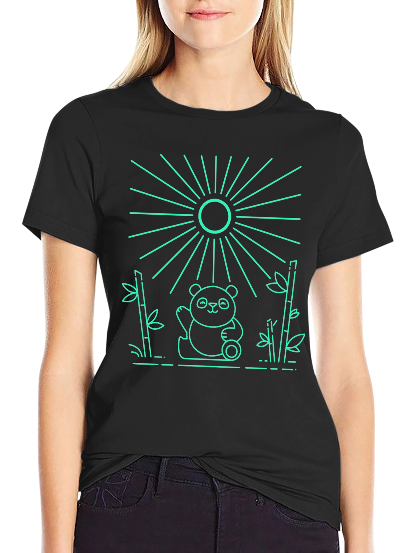 Panda Bamboo Graphic Tee - Cool Design