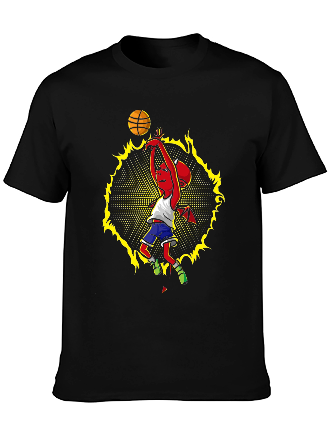 Fiery Devil Basketball Graphic Tee