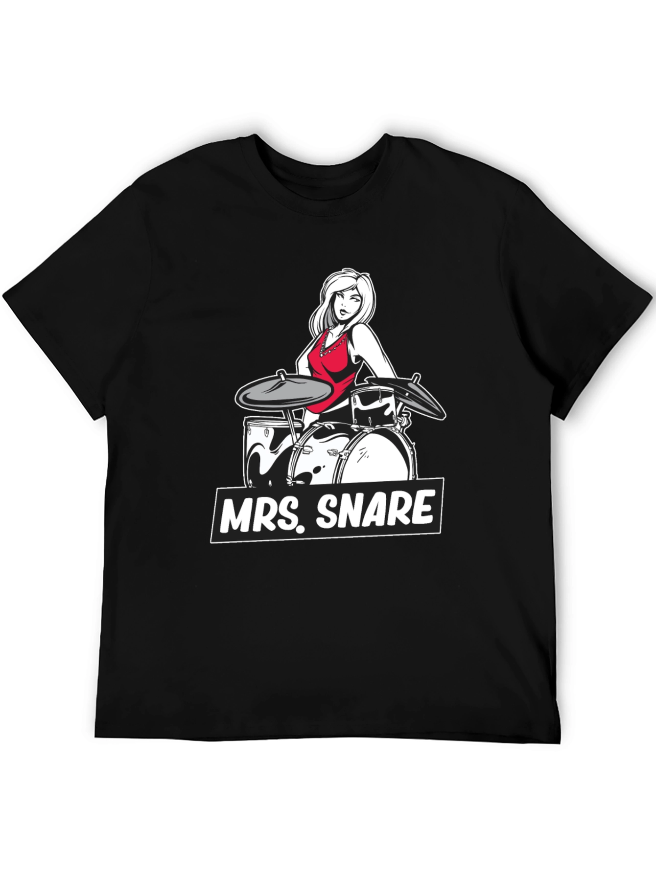 Mrs. Snare Drummer Graphic Tee - Black Cotton T-Shirt