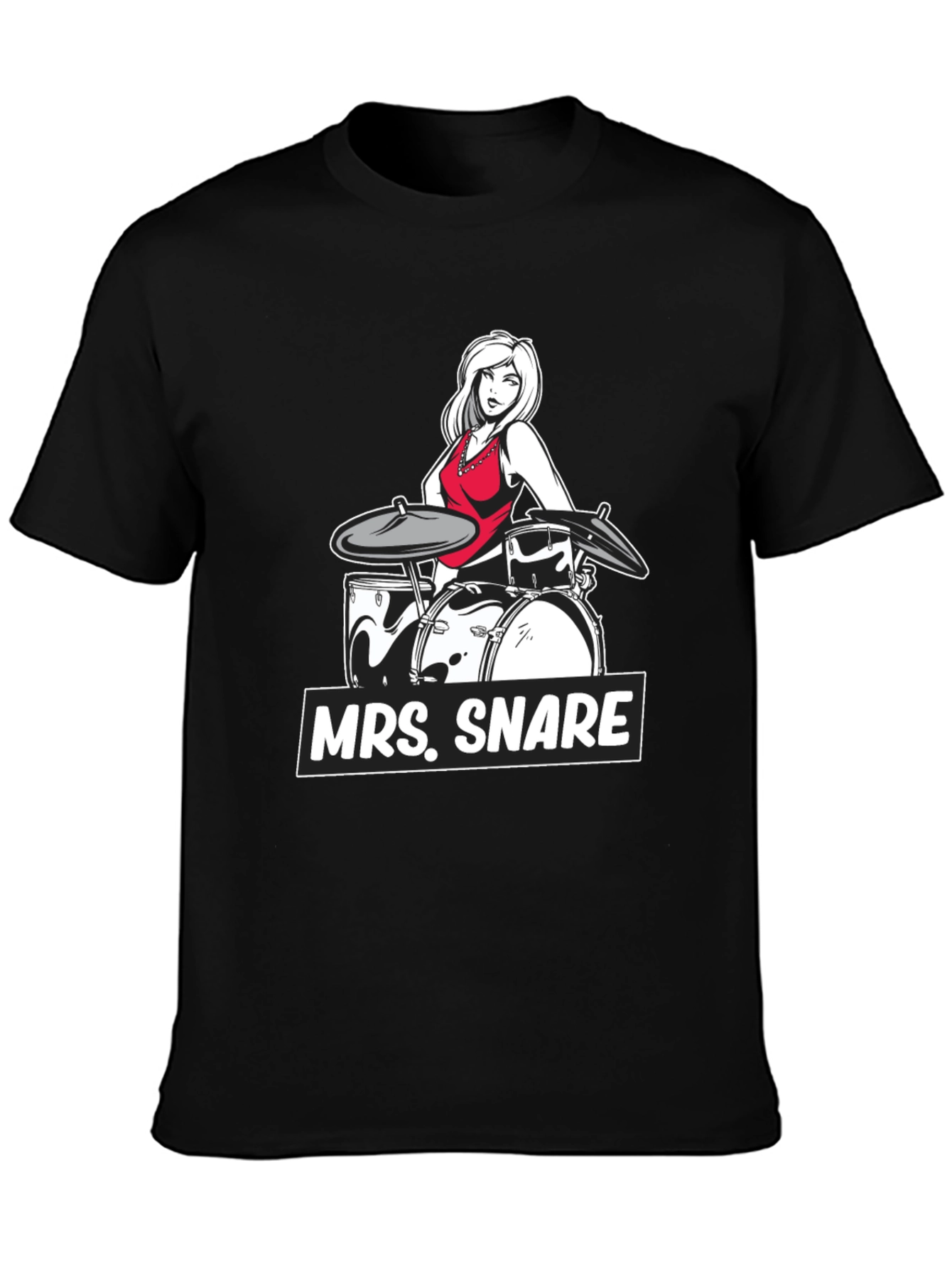 Mrs. Snare Drummer Graphic Tee - Black Cotton T-Shirt
