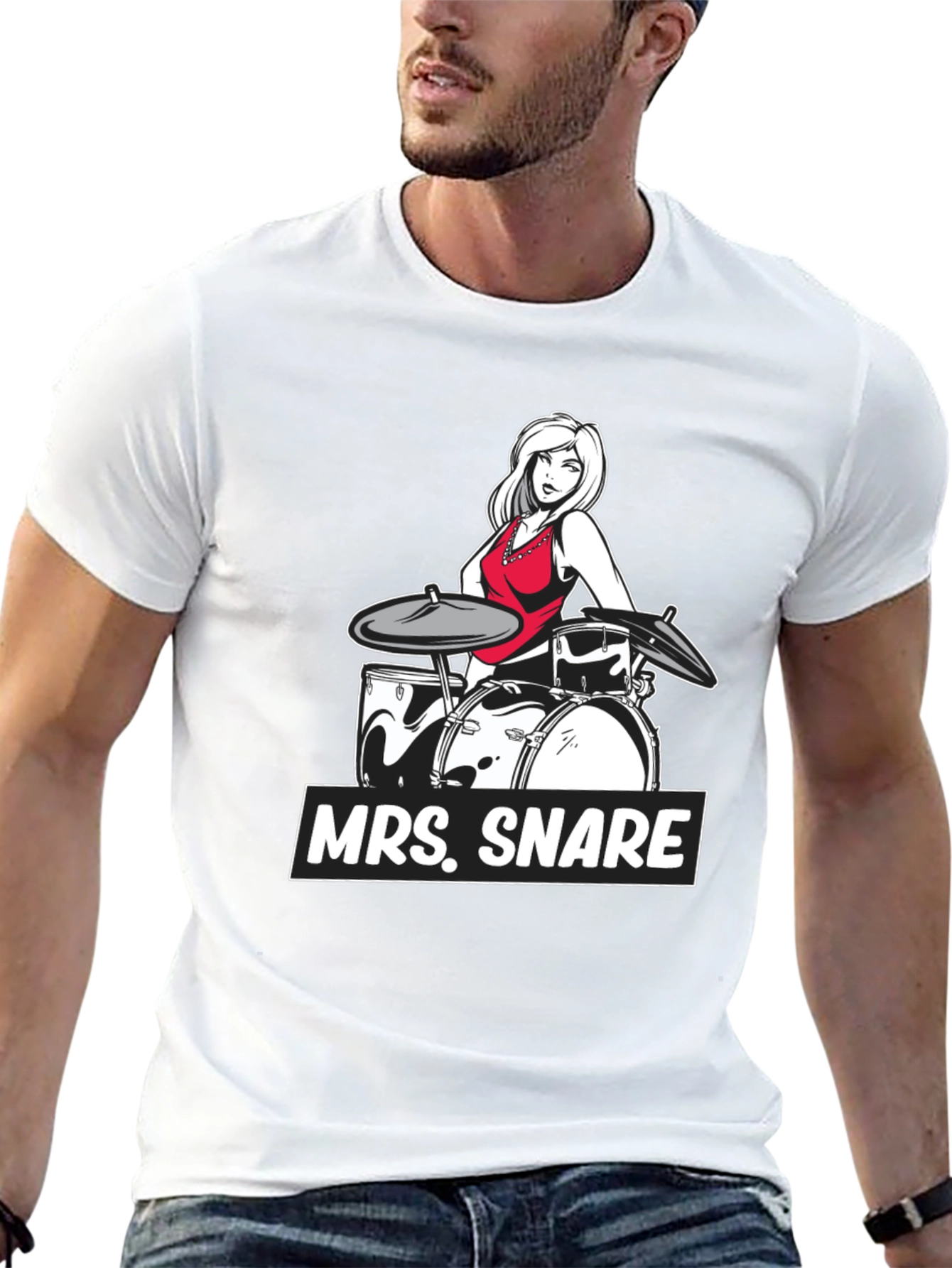 Mrs. Snare Drummer Graphic Tee - Black Cotton T-Shirt