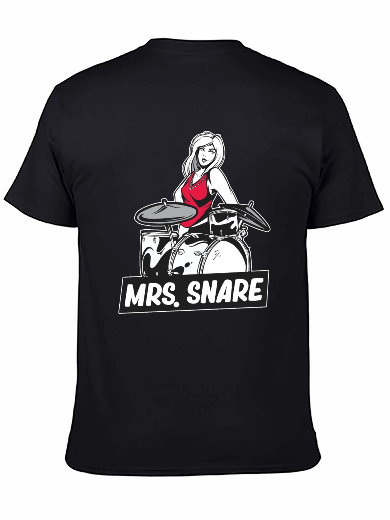 Mrs. Snare Drummer Graphic Tee - Black Cotton T-Shirt