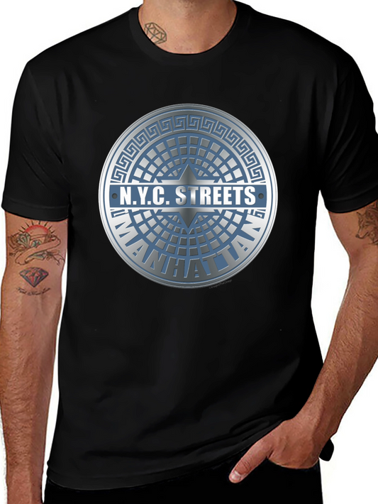 NYC Streets Manhattan T-Shirt - Black