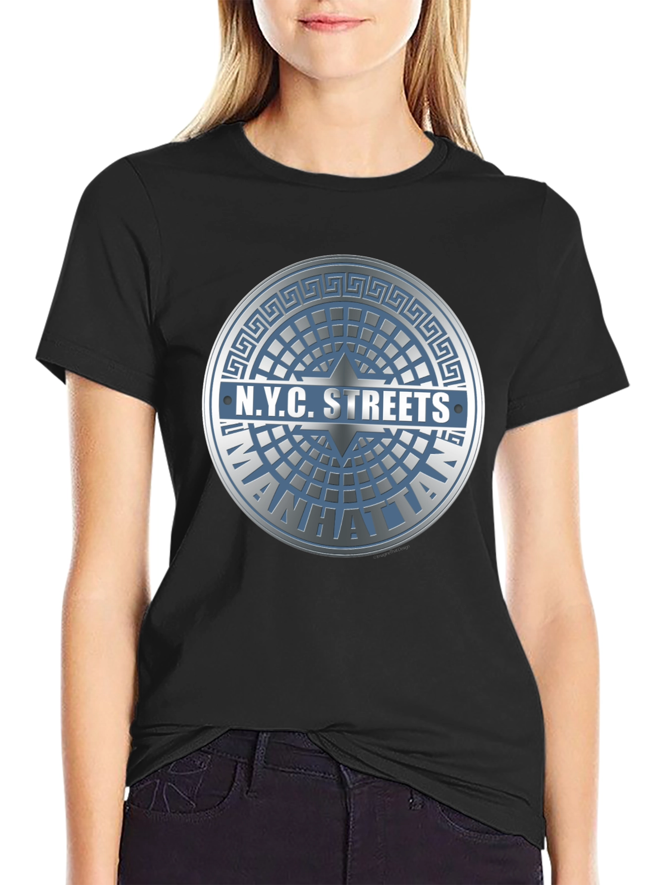 NYC Streets Manhattan T-Shirt - Black
