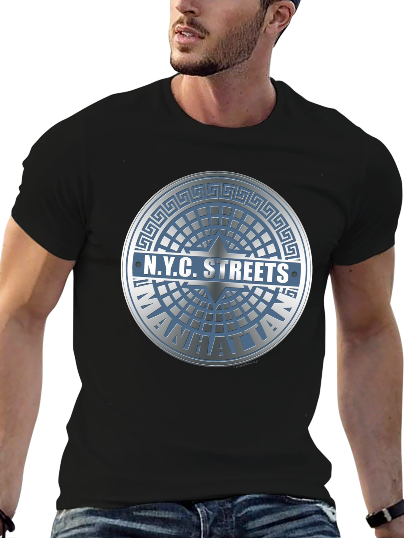 NYC Streets Manhattan T-Shirt - Black