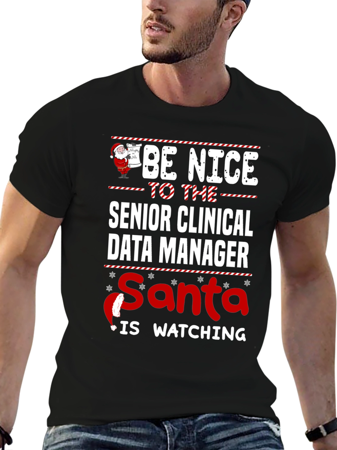 Senior Clinical Data Manager Santa Watching T-Shirt