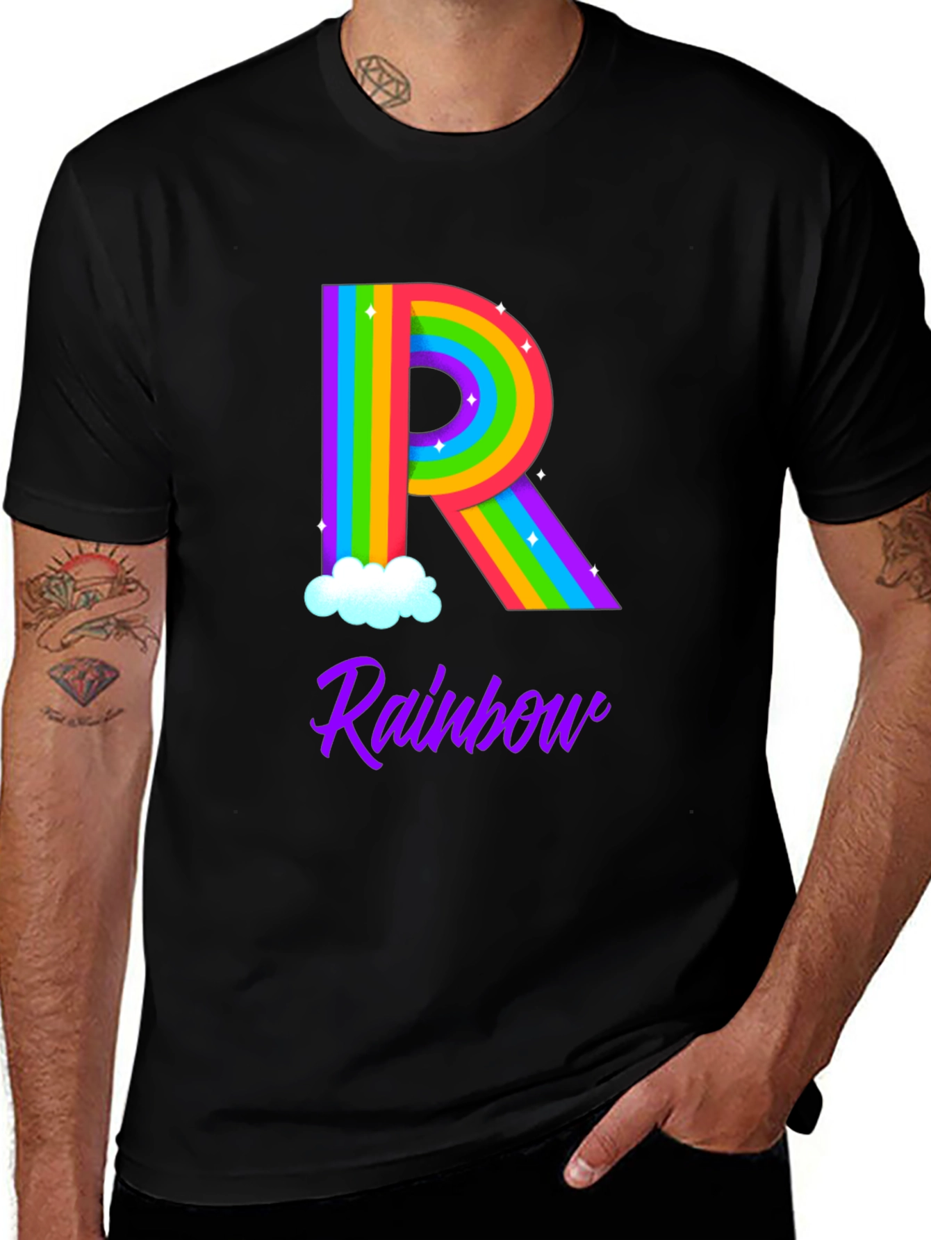 Rainbow Initial R T-Shirt