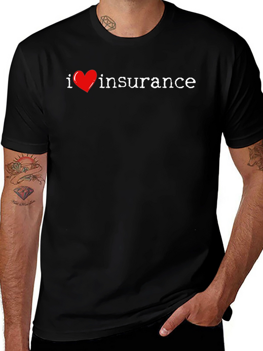 I Heart Insurance Graphic Tee - Black Cotton T-Shirt
