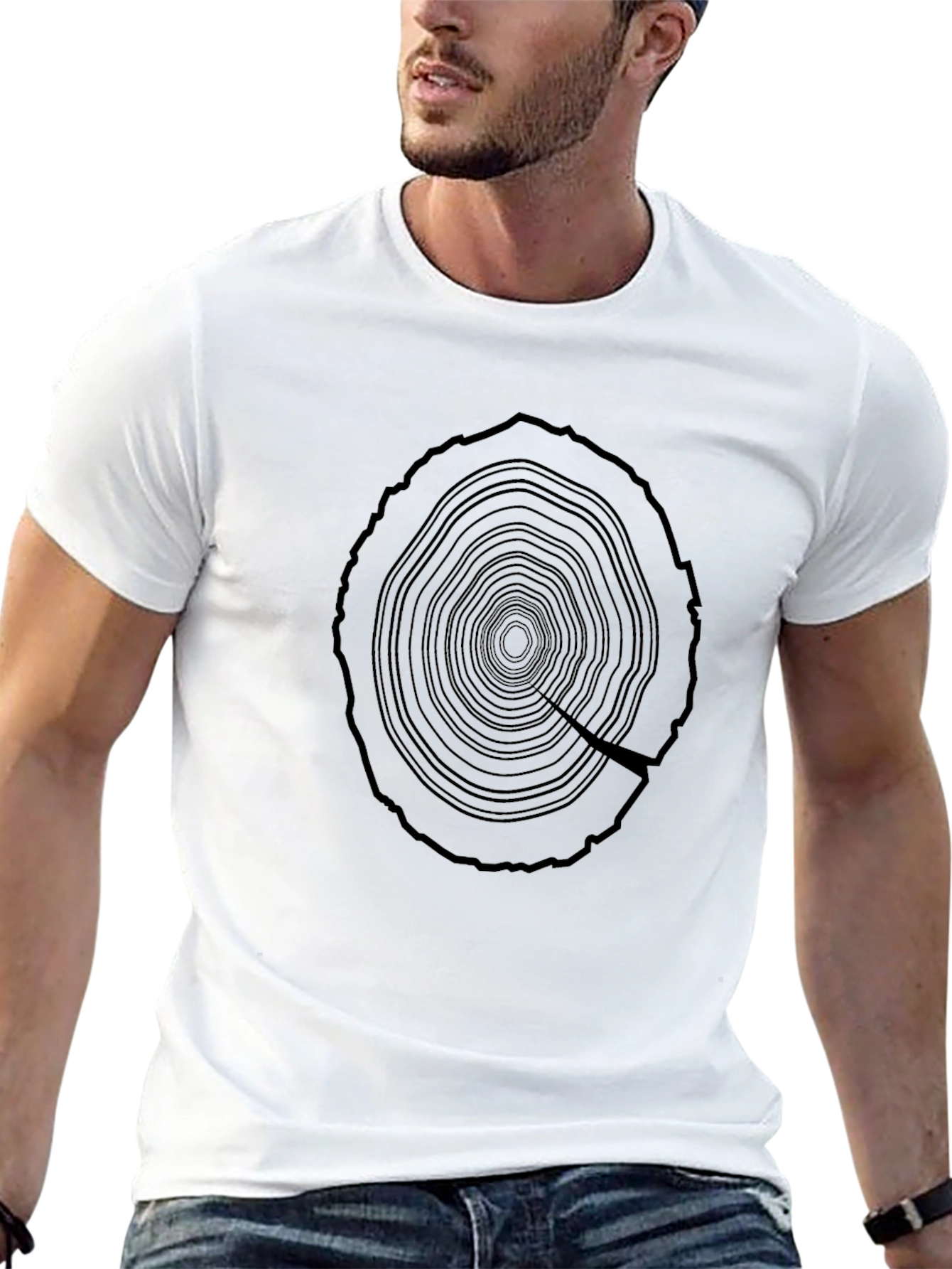 Tree Ring Graphic Black T-Shirt