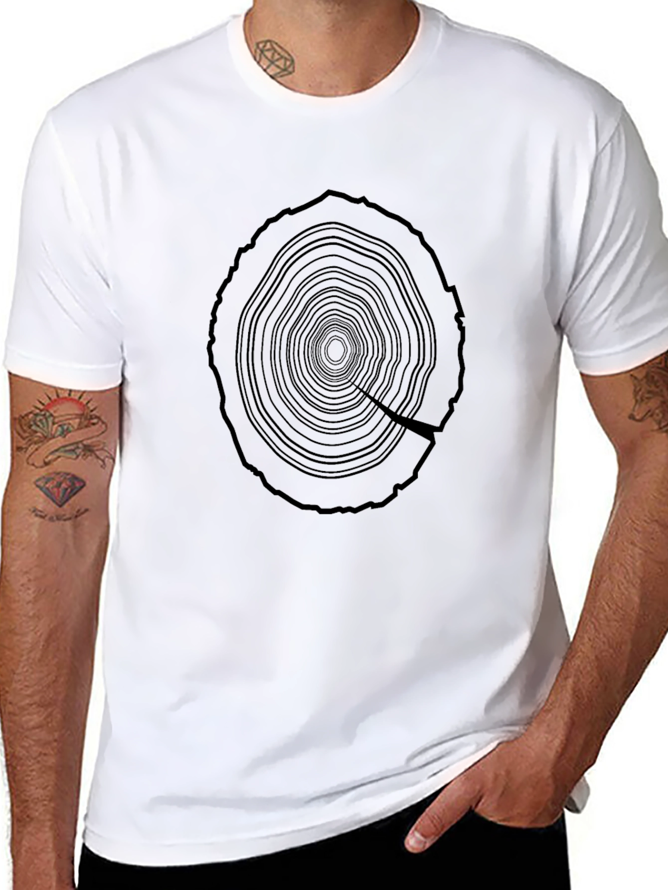Tree Ring Graphic Black T-Shirt