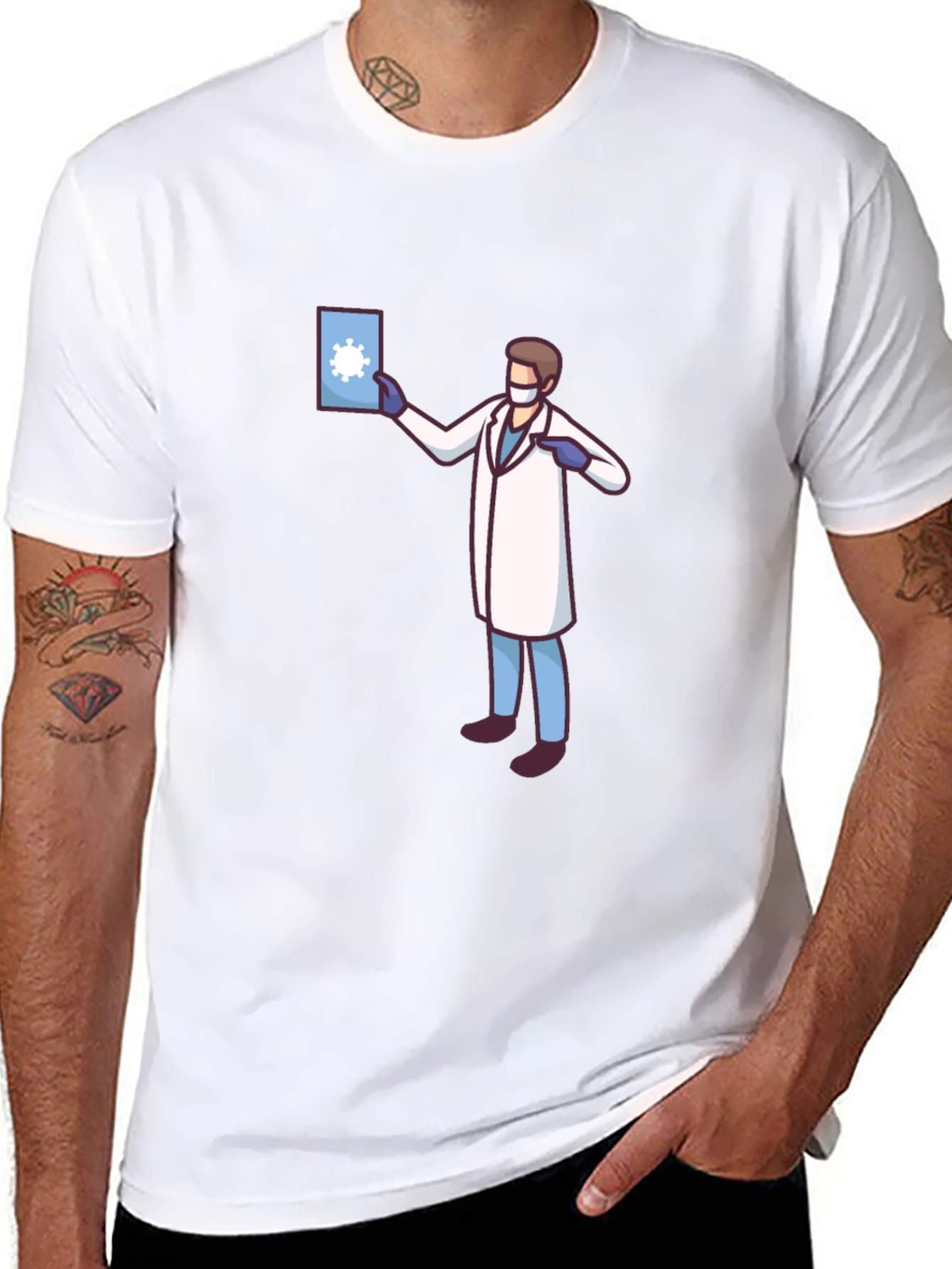 Doctor Graphic Black T-Shirt - Novelty COVID Design
