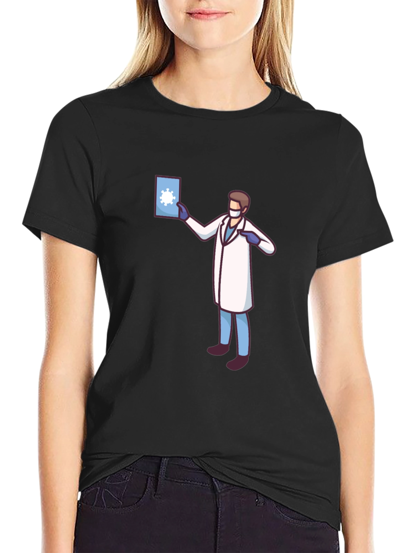 Doctor Graphic Black T-Shirt - Novelty COVID Design